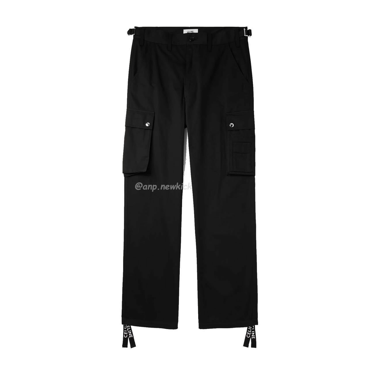 Celine Linen Plain Cotton Logo Cargo Pants (1) - newkick.org